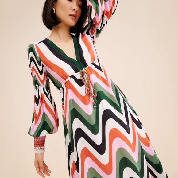 FARM Rio Dresses & Skirts - FARM Rio  Wave Gradient Maxi Dress